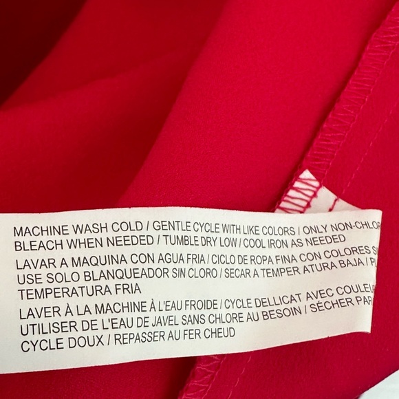 New Eloquii Red Long Sleeve Tie Waist Wrap Around Top (Size 16) - Picture 8 of 12